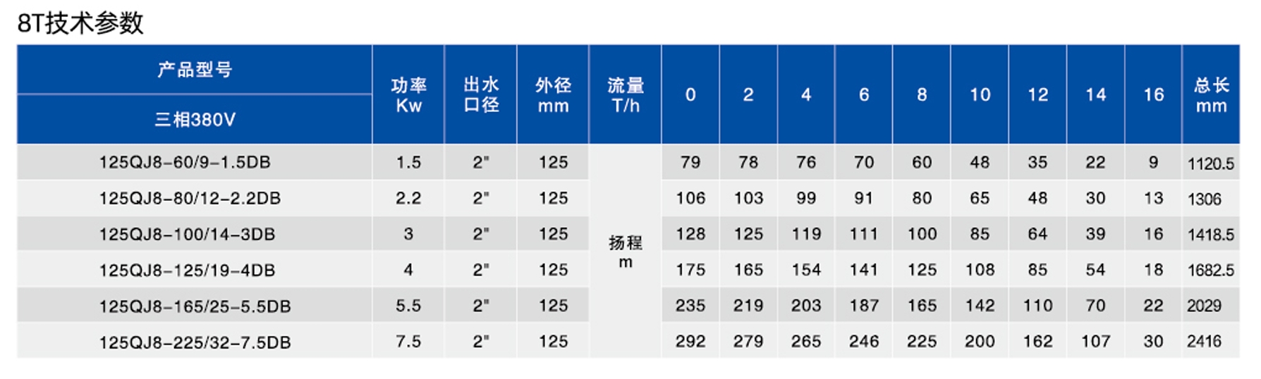 5寸深井潜水电泵DB(不锈钢)款